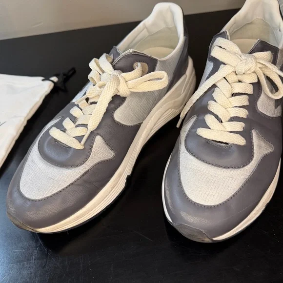 Golden Goose Men's Running Sole Sneakers in Silver, Ebony, Black